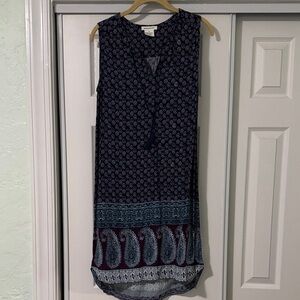 beachlunchlounge Navy and Teal Midi Dress